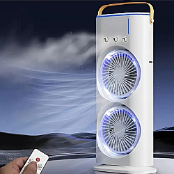 Ventilator portabil de birou cu umidificare prin pulverizare si telecomanda
