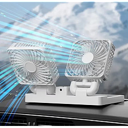 Ventilator pliabil auto-portabil solar, 2 capete, alb