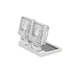 Ventilator pliabil auto-portabil solar, 2 capete, alb