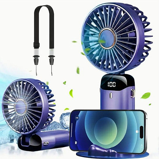 Oferta 1+1: Ventilator de mână silentios cu LED