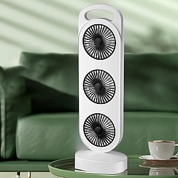 Ventilator Puternic de Birou Reincarcabil cu Design Triplu si Acumulator Reincarcabil