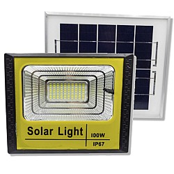 Proiector led cu panou solar si telecomanda 100 w