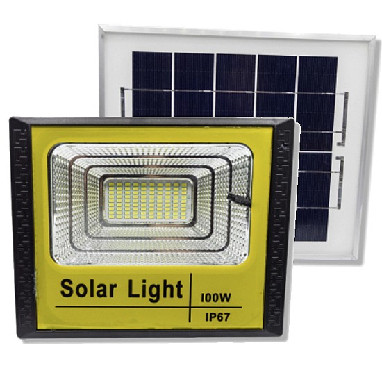 Proiector led cu panou solar si telecomanda 200 w