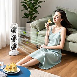 Ventilator Puternic de Birou Reincarcabil cu Design Triplu si Acumulator Reincarcabil